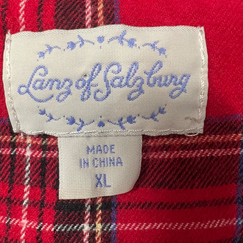 Lanz of Salzburg Buffalo Check Flannel Pajamas Women's XL Cozy Lounge Holiday - Picture 3 of 7